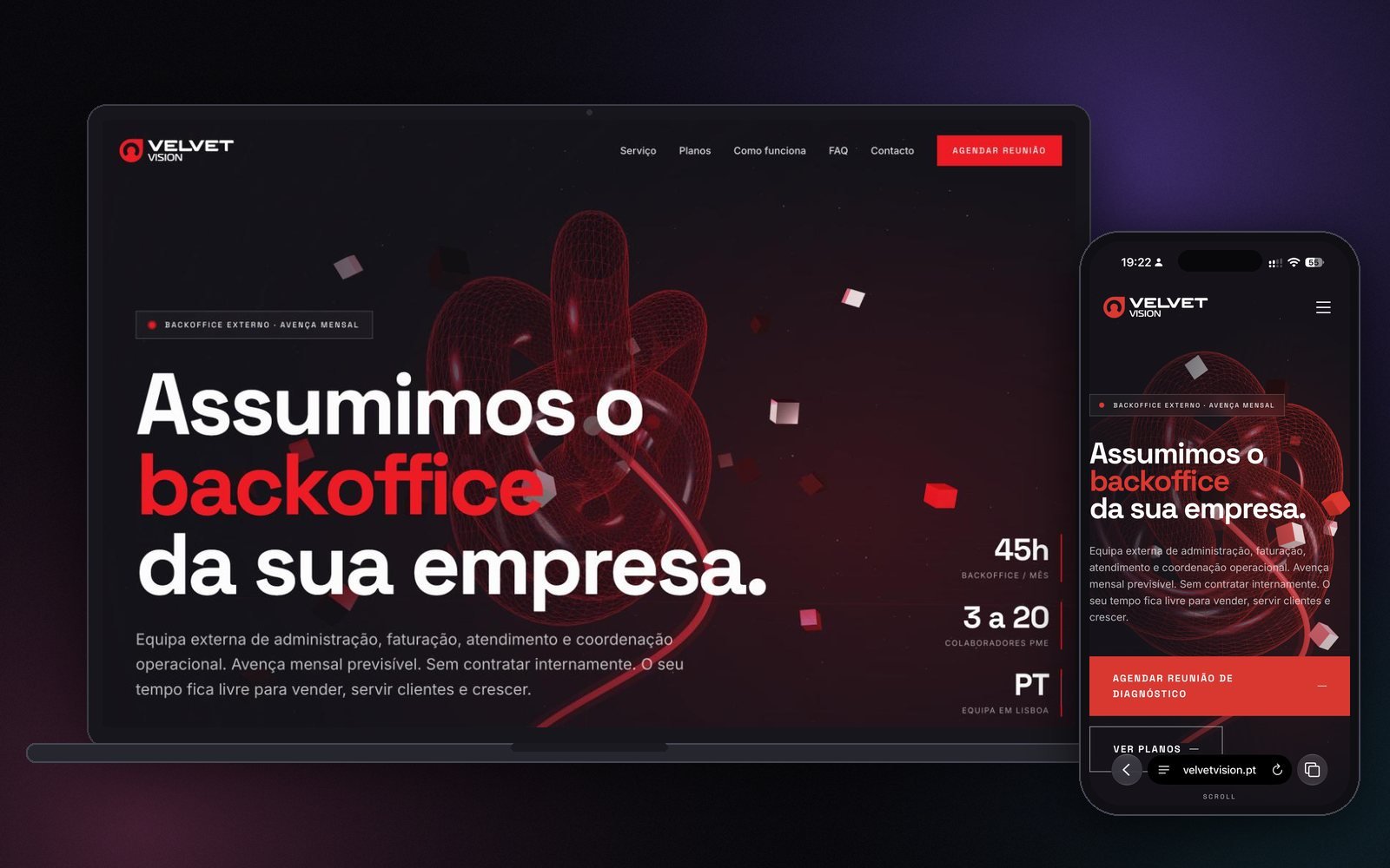 Site Velvet Vision desenvolvido pela Creative X Spot
