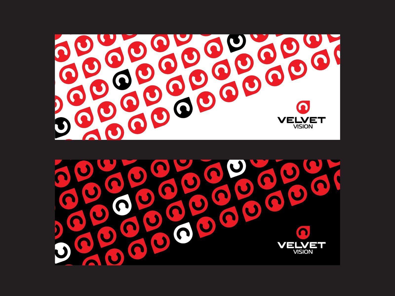 Velvet Vision · padrão gráfico e aplicações da marca